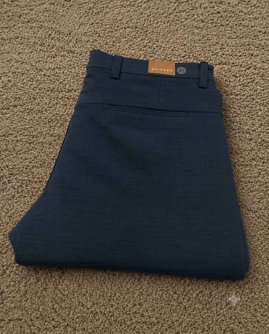 Textured Cotton-Linen Trousers